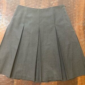 Martin + Osa Charcoal A-Line Pleated Wool Skirt